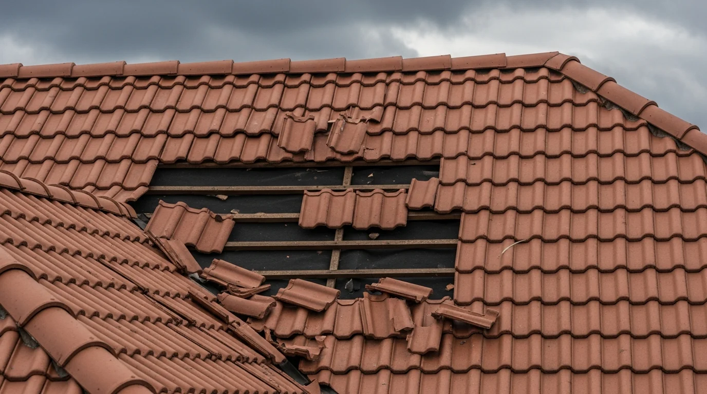 Reparatur von Sturmschäden am Dach